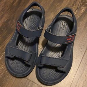 Little boys size 10 crocs in navy blue. Worn once